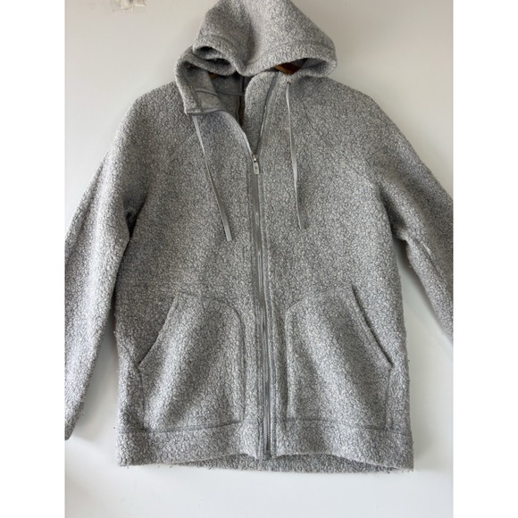 lululemon athletica Jackets & Blazers - Lululemon‎ Women's So Sherpa Hooded Jacket Grey FUZZY Wool Zip up Coat Size 6